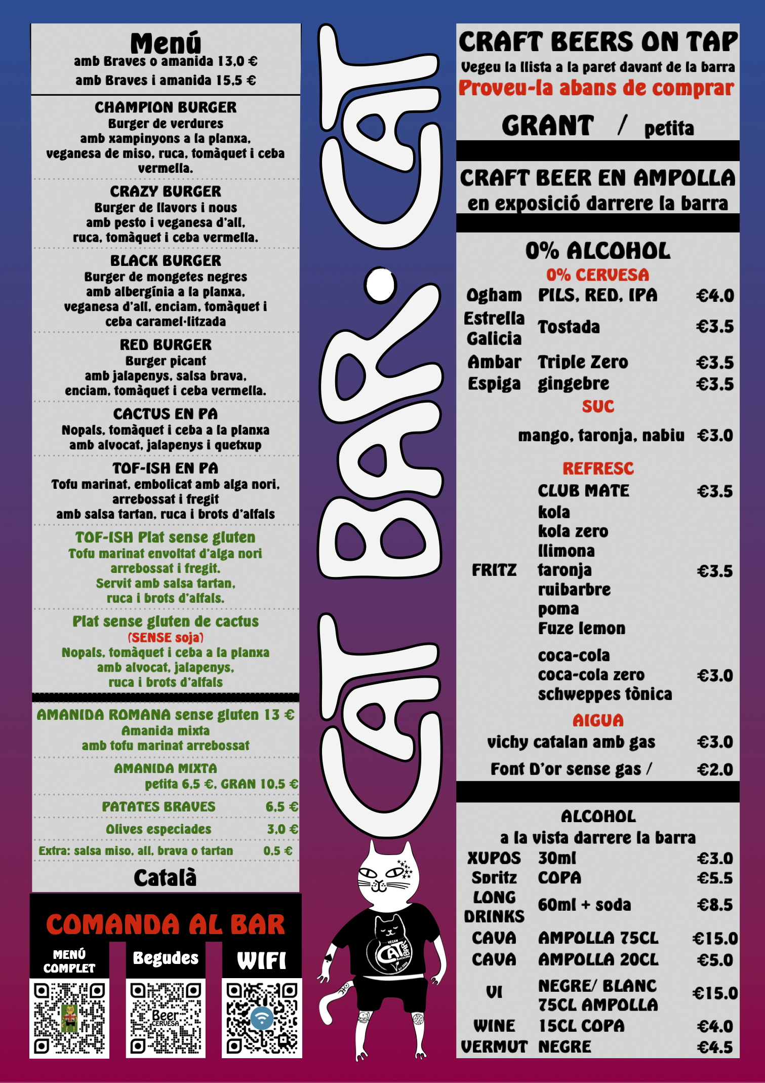 Catalan print menu